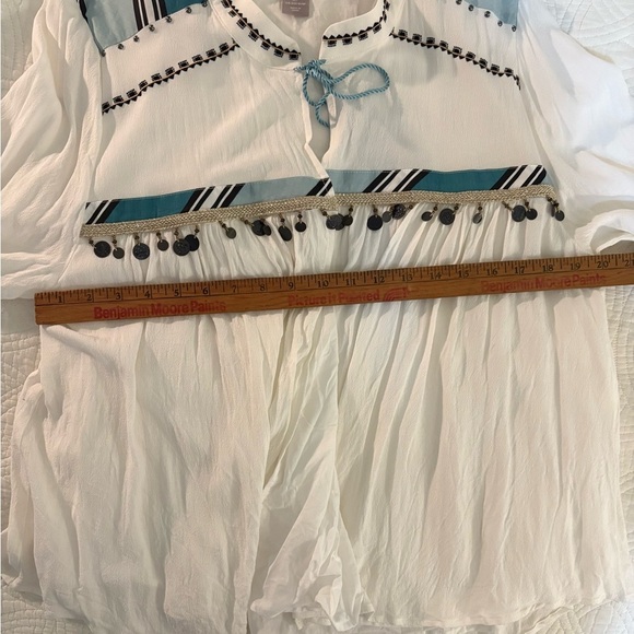 Western Bohemian Whimsical Embroidered Tie Tassel Cardigan 16 Petite - Picture 8 of 10